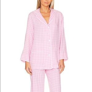 Sleeper feather pajamas-pink gingham
